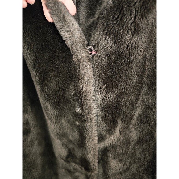 Vintage Brown Faux Fur Swing Coat Plush Satin Lined Womens Jacket Heavy Winter M - Picture 4 of 8